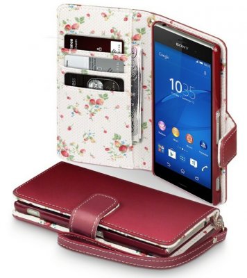 Plånboksfodral för Sony Xperia XZ2 i färgen röd från skal-man.se online