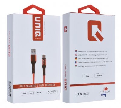 UNIQ Laddkabel USB till Lightning Röd 2 Meter